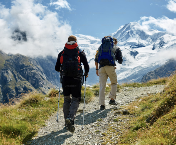 Parent scout hiking